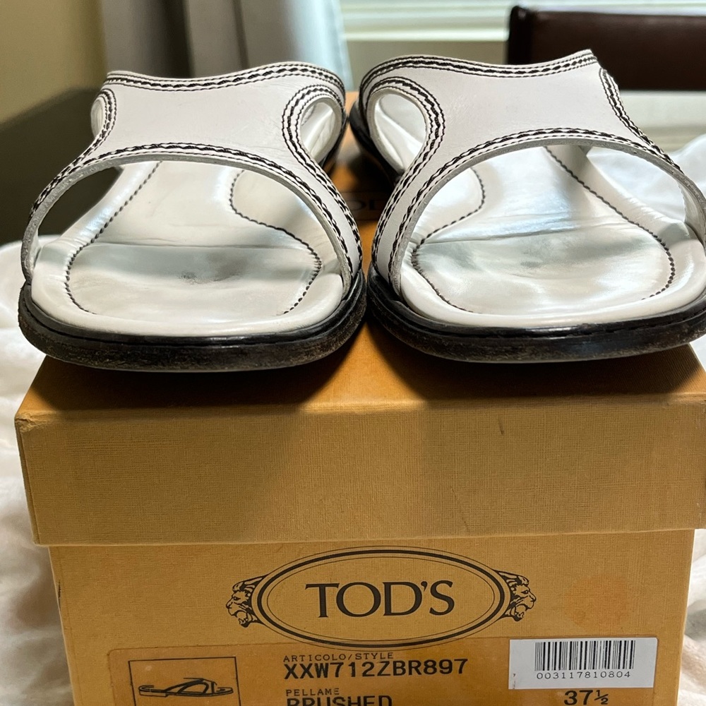 Tod's flat sandals 37.5 in white